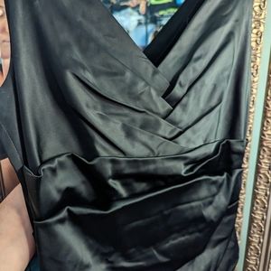Black Satin 'Susi Chin for Maggy' Cocktail Dress - Size 8